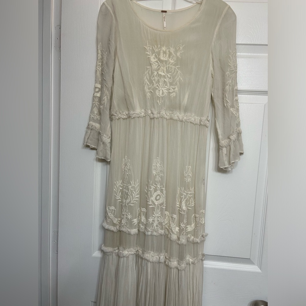 Soft ivory white maxi dress